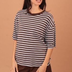 VINTAGE STRIPED SHIRT - BLUE/BROWN