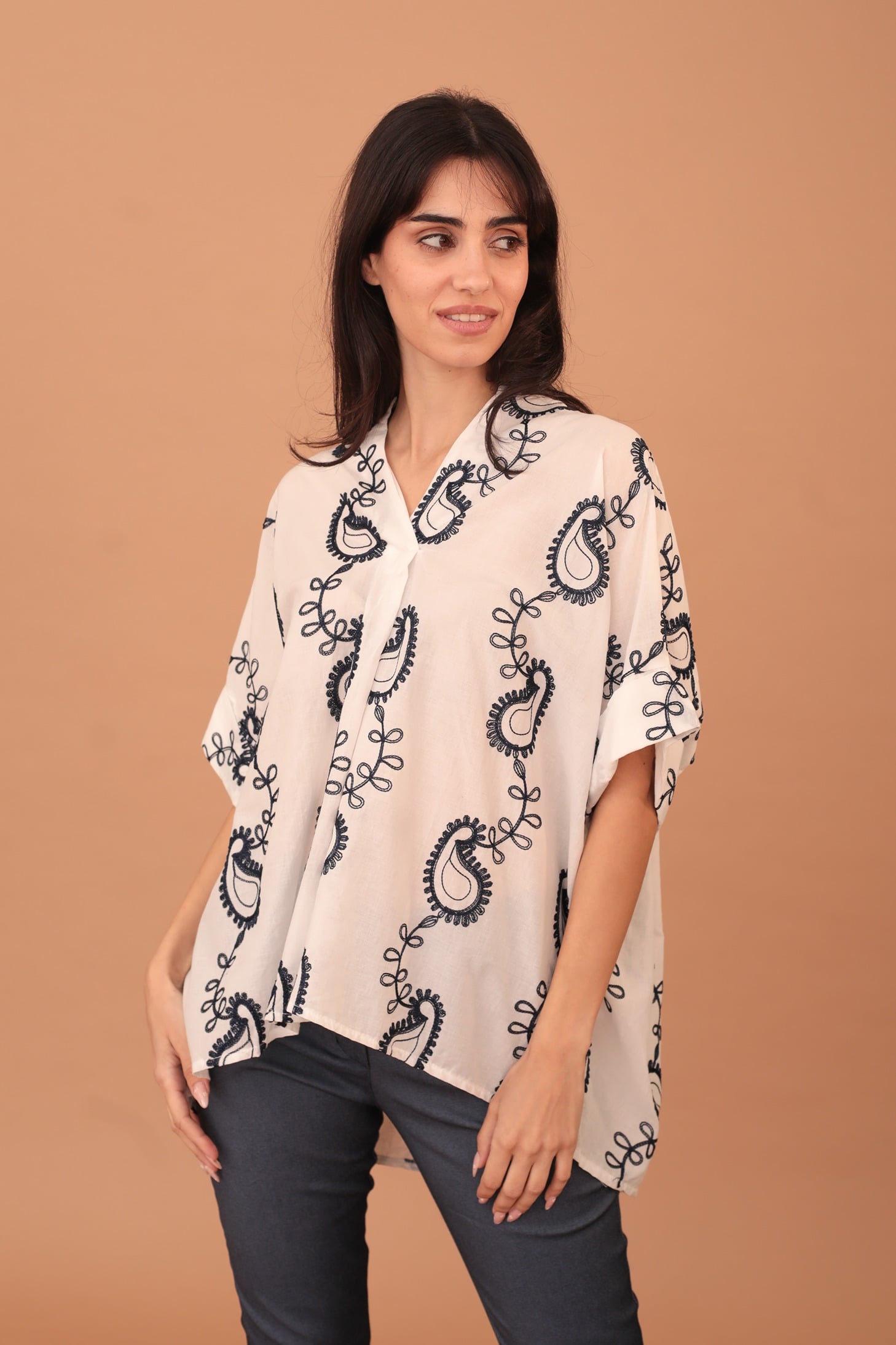 ANNAKA BLUE PAISLEY SHIRT - Image 3