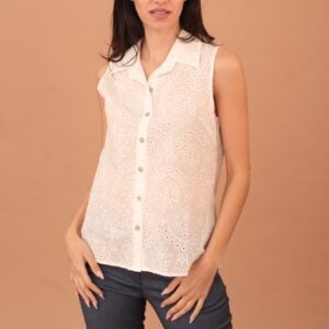TAU SLEEVELESS BROCCARD SHIRT