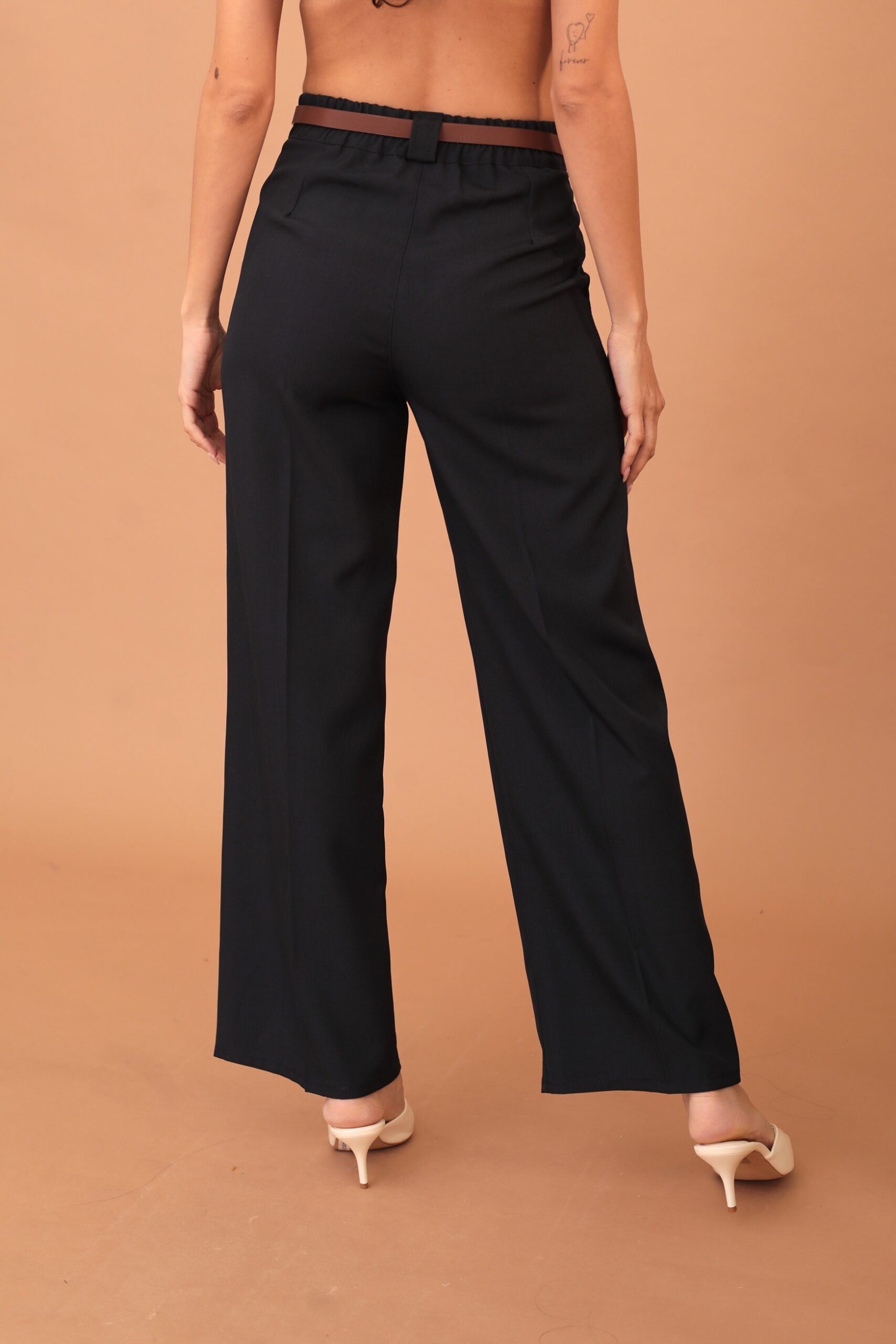 RAVENNA PLEATED TROUSERS WITH BELT - NAVY - Image 2