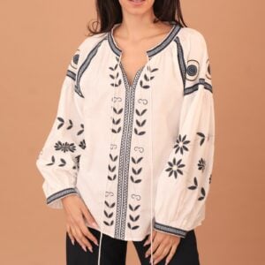 ASHANTI EMBROIDERED BLOUSE - WHITE