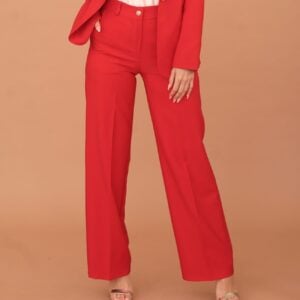 EMELDA PLEATED PANTS - RED