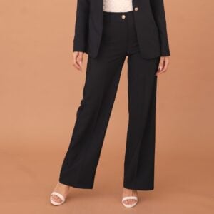 EMELDA PLEATED PANTS - NAVY