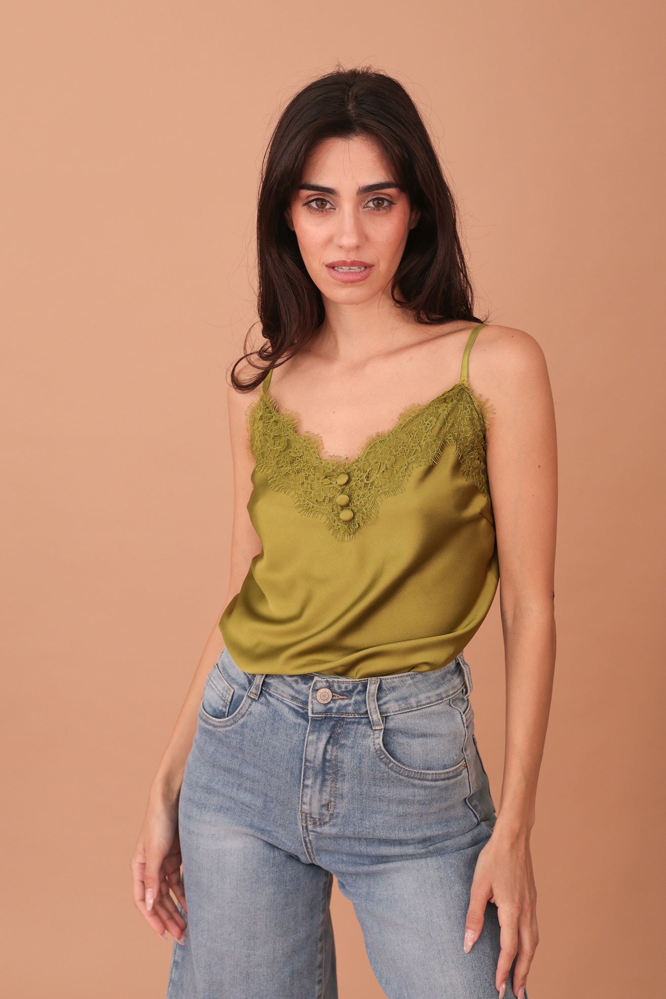 TIERA LACED TOP - OLIVE - Image 3