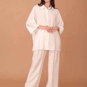 ROSALINDA CRYSTAL EMBELLISHED VISCOSE SET - WHITE
