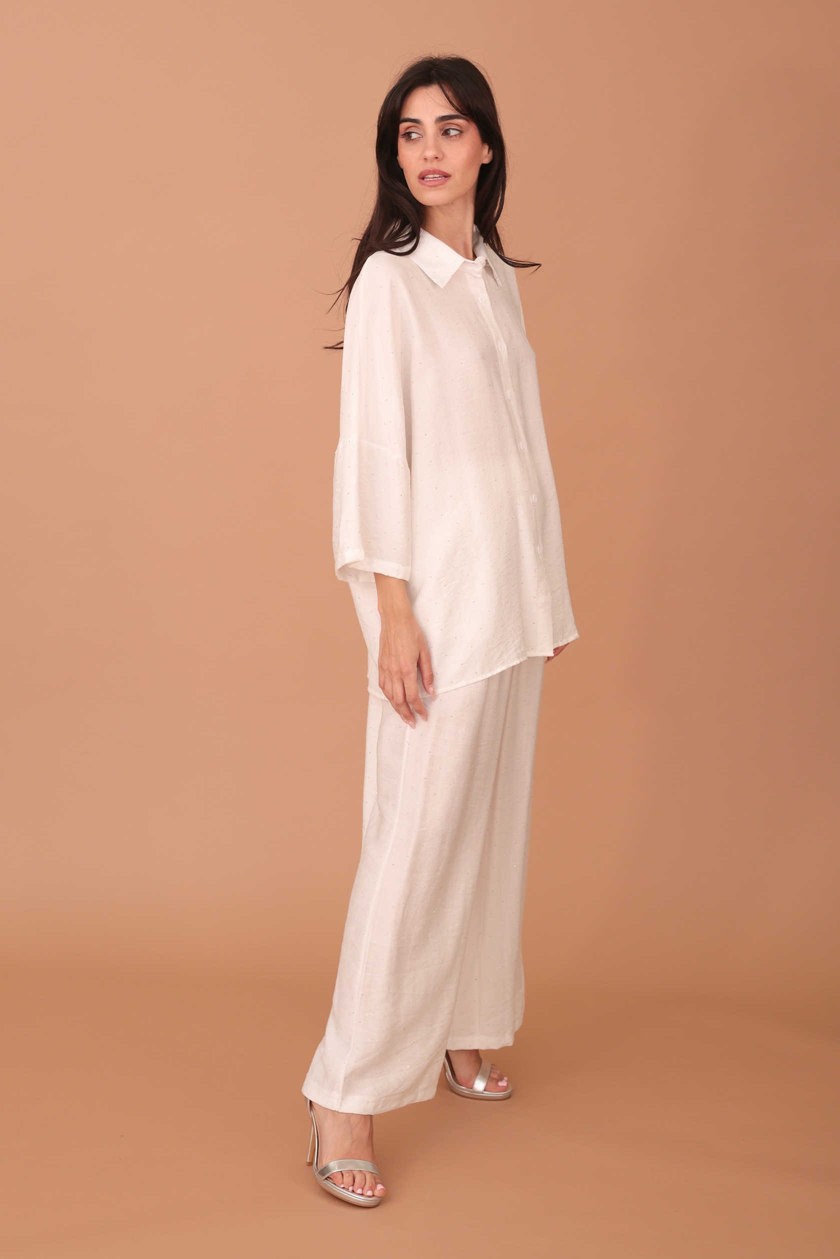 ROSALINDA CRYSTAL EMBELLISHED VISCOSE SET - WHITE - Image 4