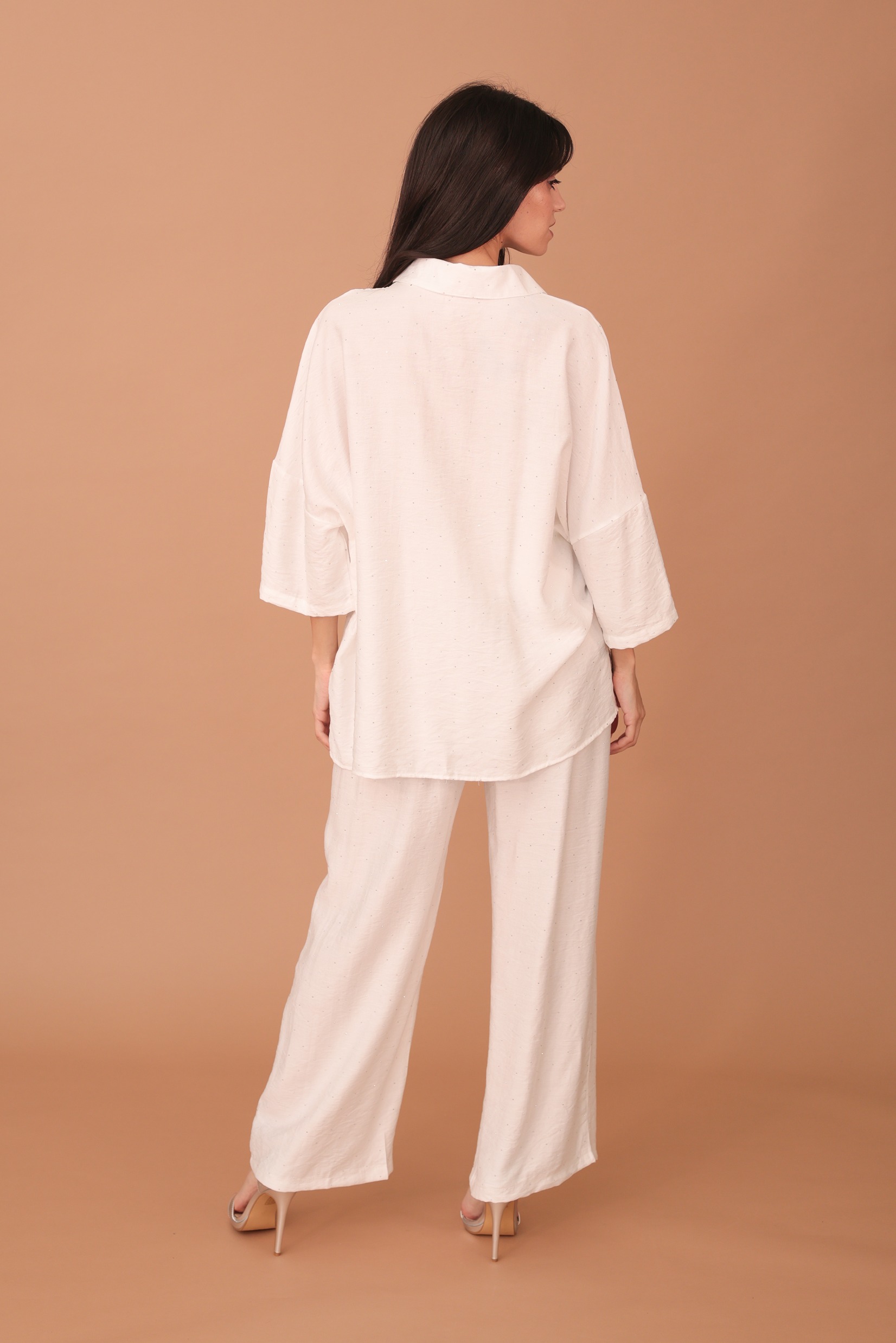 ROSALINDA CRYSTAL EMBELLISHED VISCOSE SET - WHITE - Image 2