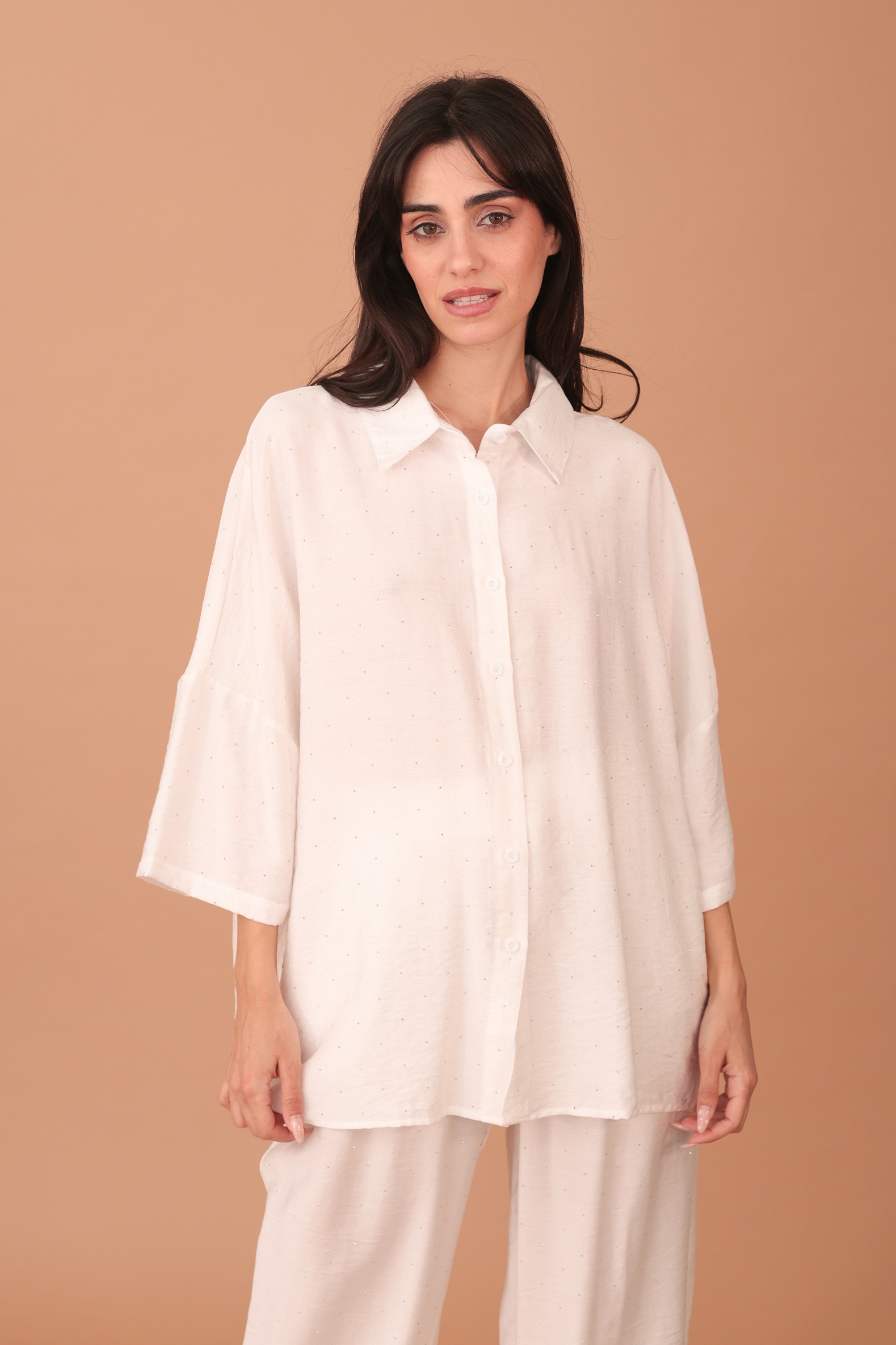 ROSALINDA CRYSTAL EMBELLISHED VISCOSE SET - WHITE - Image 3