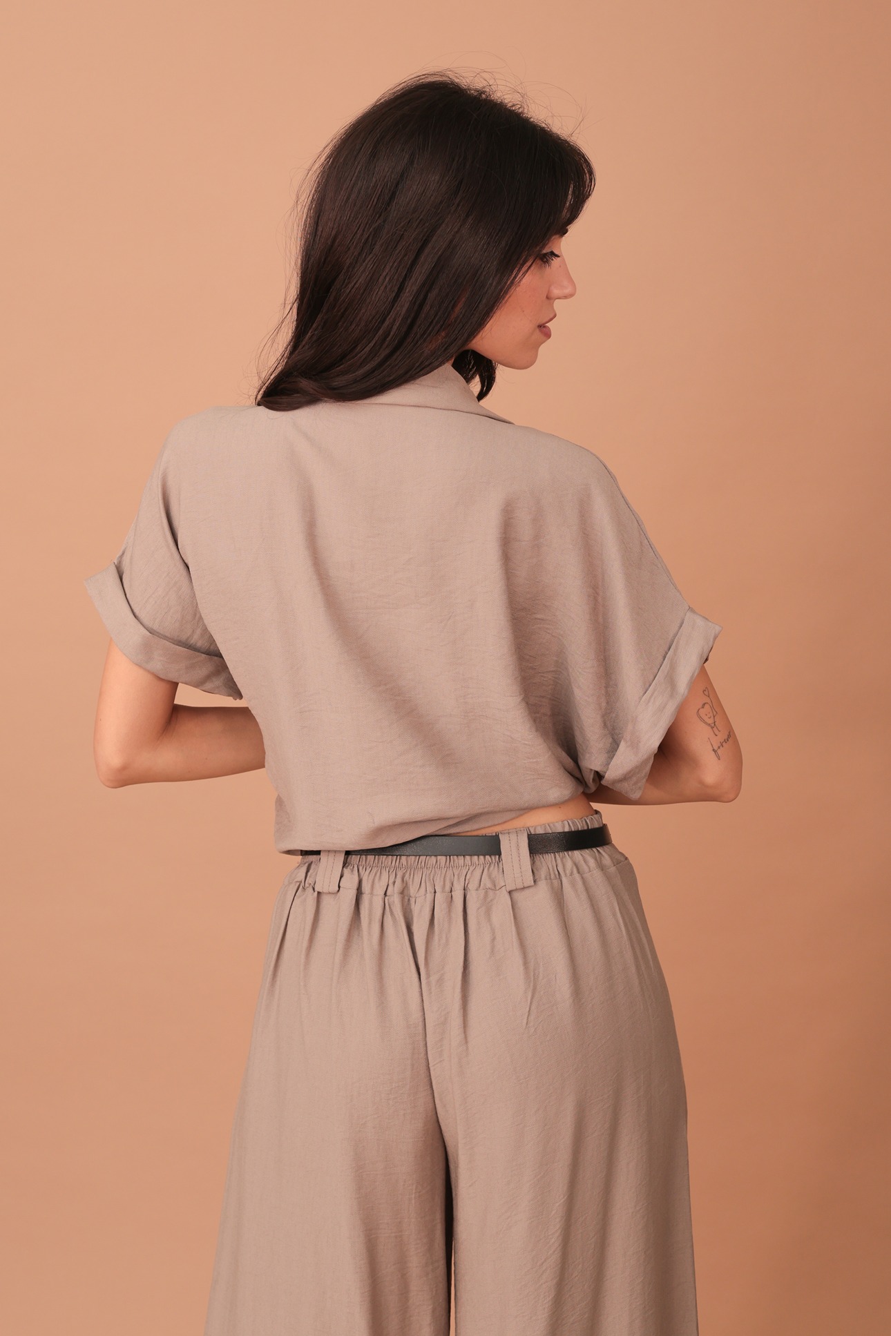 ADELE VISCOSE TOP - TAUPE - Image 2