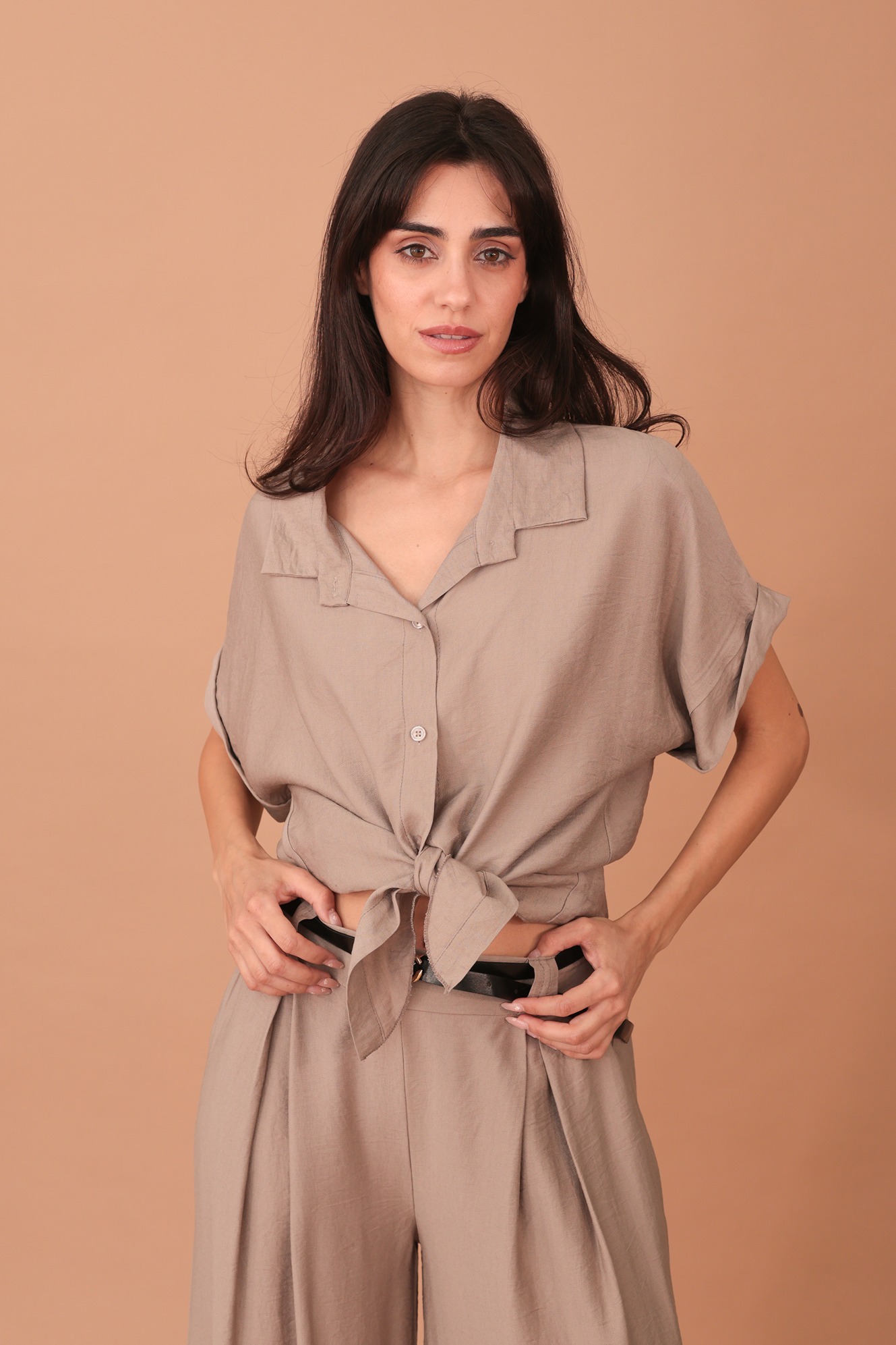 ADELE VISCOSE TOP - TAUPE - Image 3