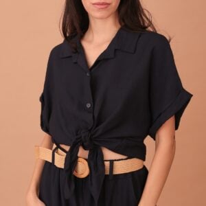ADELE VISCOSE TOP - NAVY BLUE