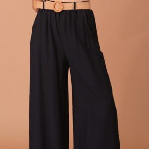 ADELE VISCOSE TROUSERS - NAVY BLUE