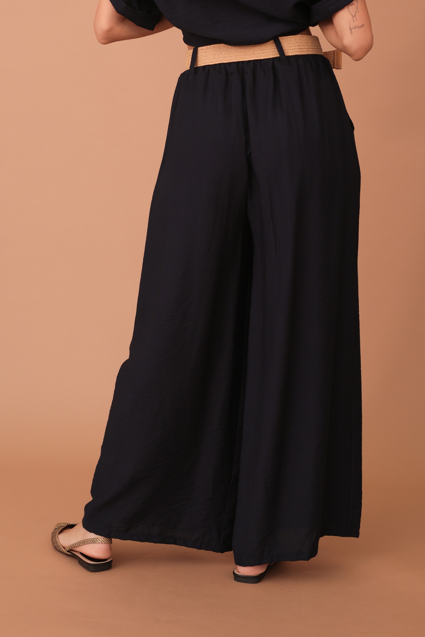 ADELE VISCOSE TROUSERS - NAVY BLUE - Image 2