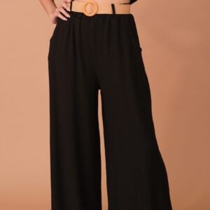 ADELE VISCOSE TROUSERS - BLACK