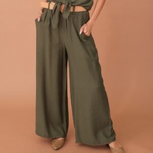 ADELE VISCOSE TROUSERS - KHAKI