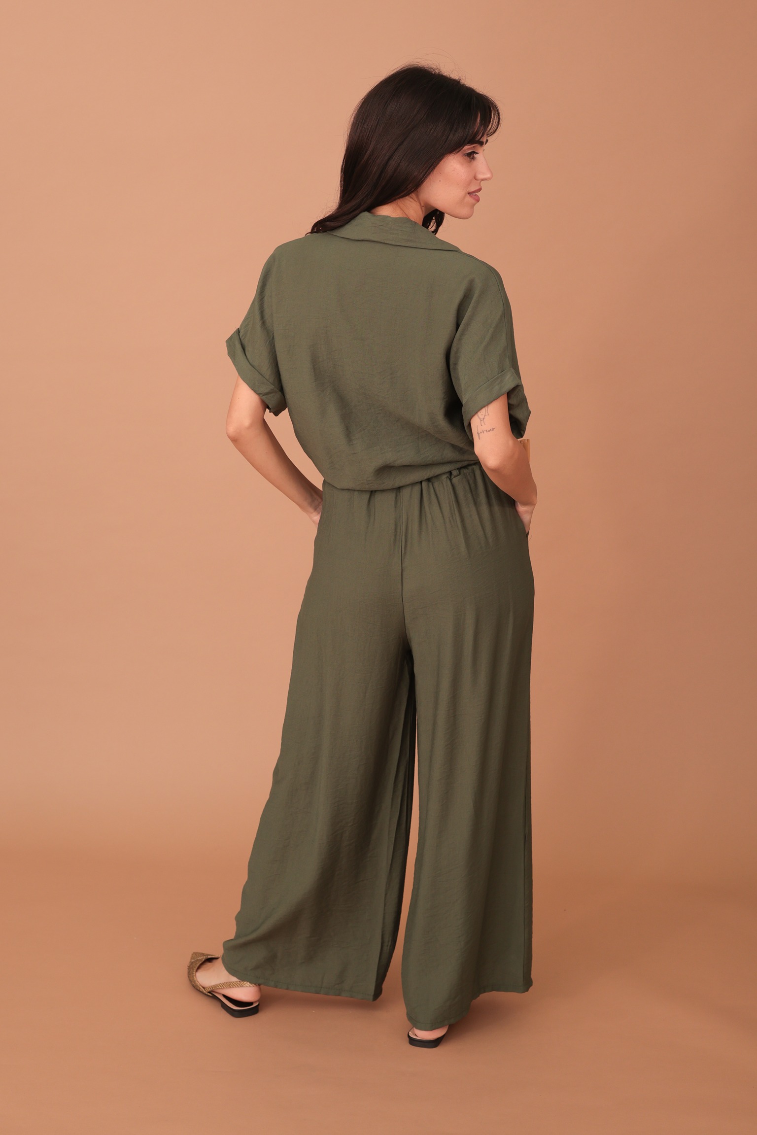 ADELE VISCOSE TOP - KHAKI - Image 2