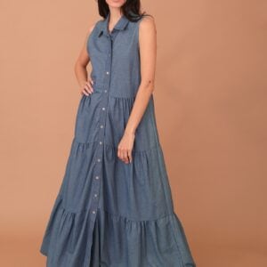 SAFIRA DENIM LOOK DRESS