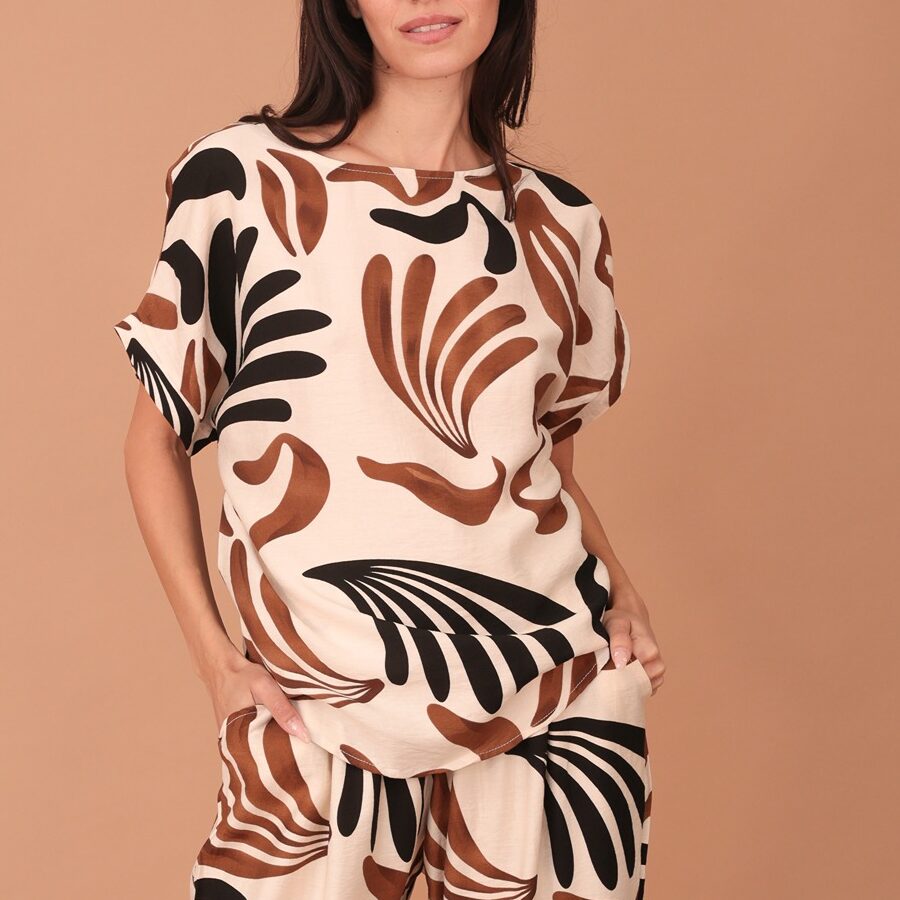 GEMINI BLOUSE - CAMEL