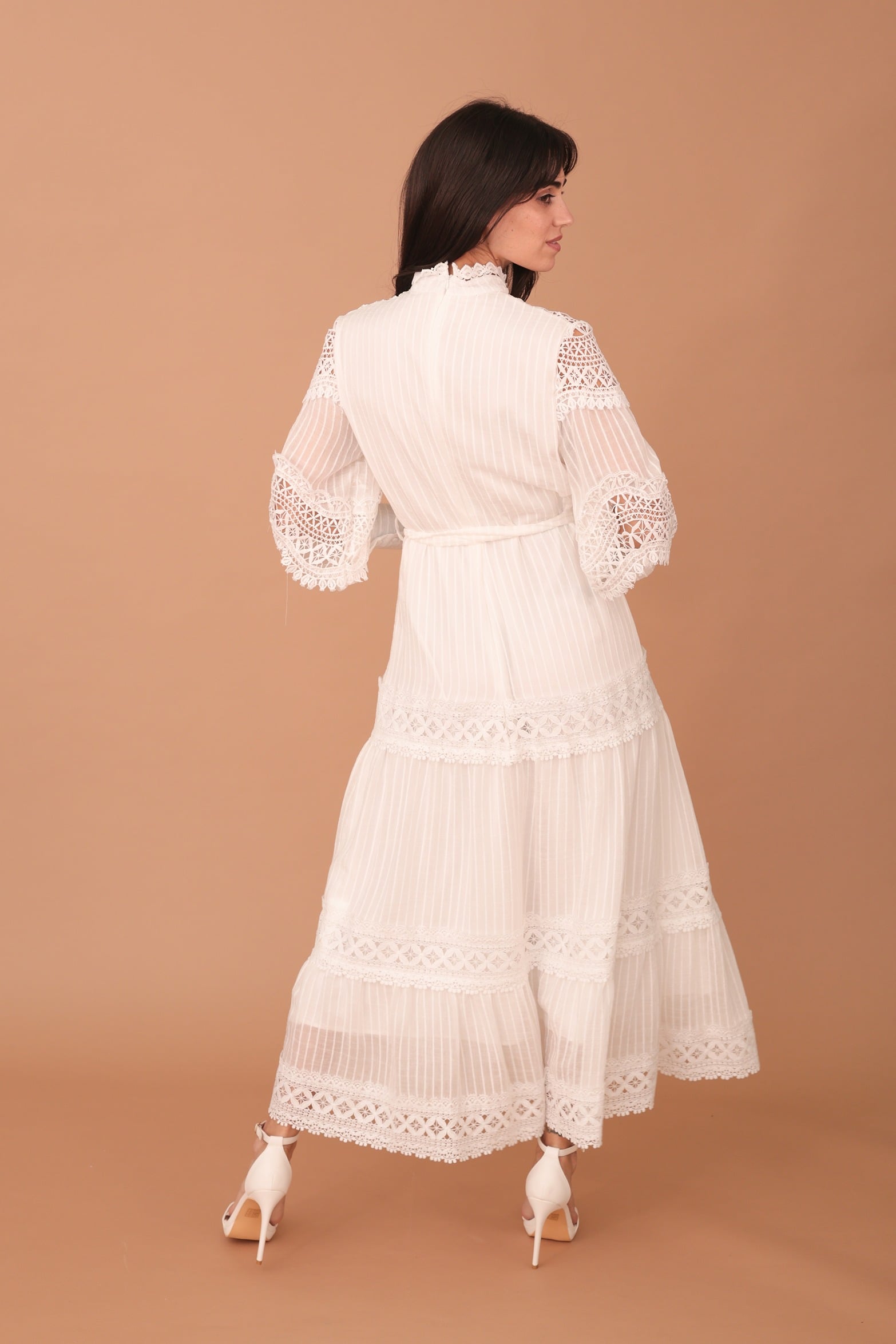 MELINDA LACED MAXI DRESS - WHITE - Image 2