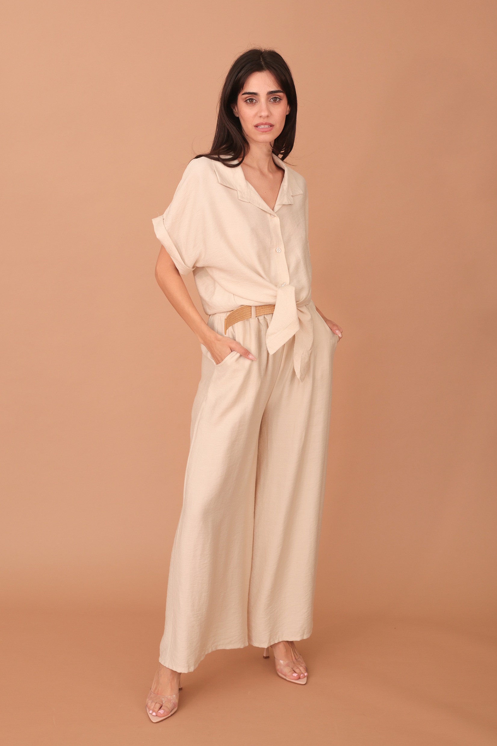 ADELE VISCOSE TOP - BEIGE - Image 2