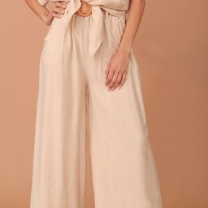 ADELE VISCOSE TROUSERS - BEIGE