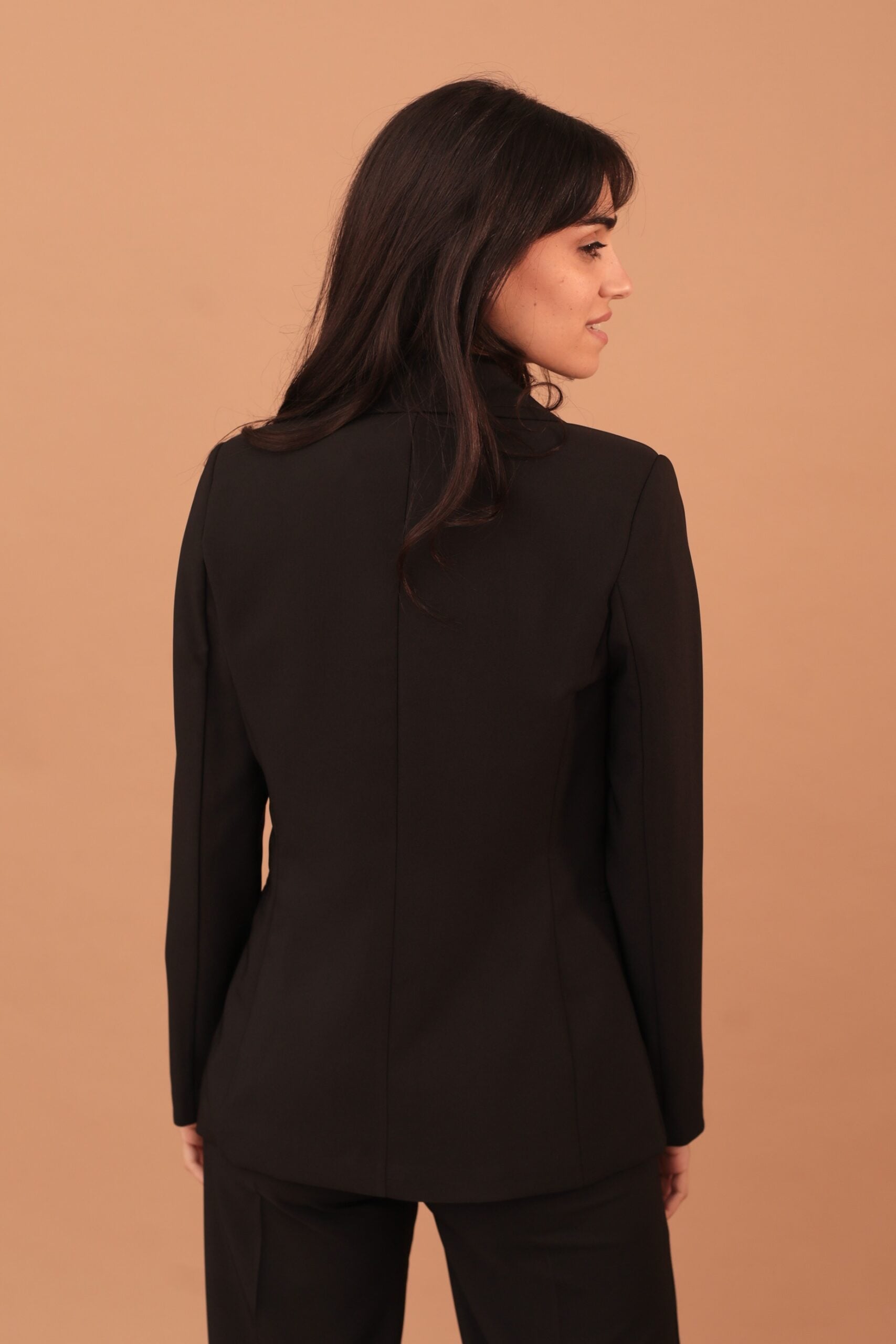 EMELDA GOLD BUTTON BLAZER - BLACK - Image 2