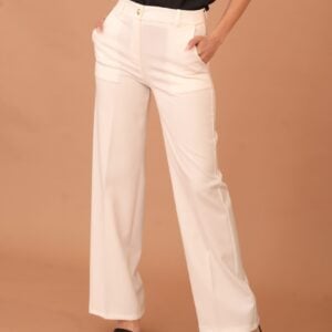 EMELDA PLEATED PANTS - WHITE