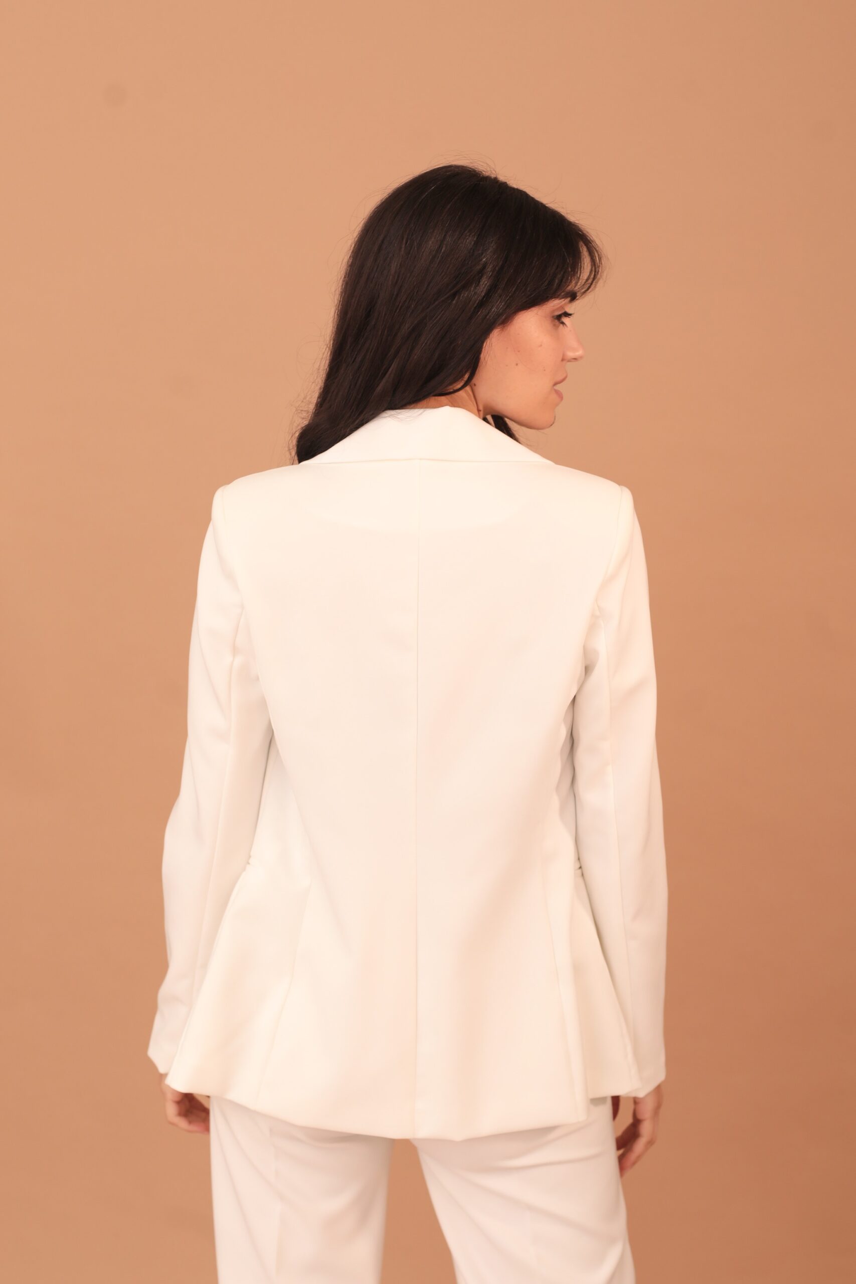 EMELDA GOLD BUTTON BLAZER - WHITE - Image 2
