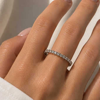 LINEAR CRYSTALS RING - SILVER