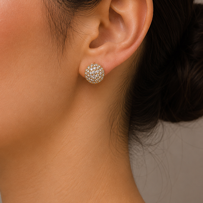 SPHERE SHAPED MICRO CRYSTAL EARRINGS