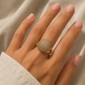 WIDE MICRO-CRYSTAL RING