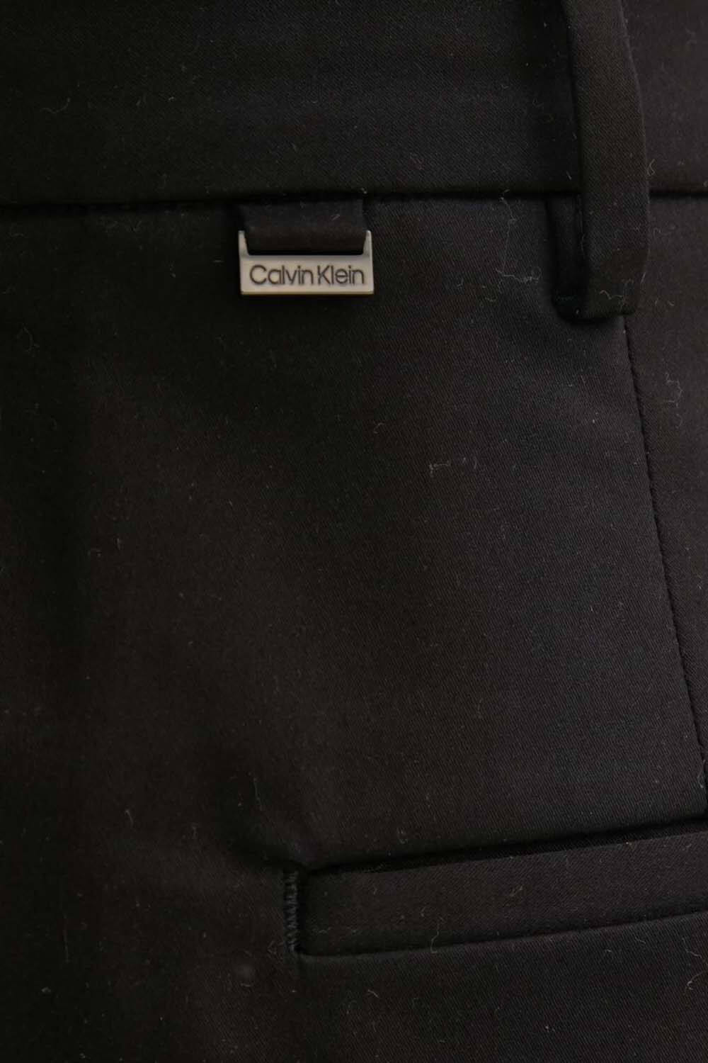 CALVIN KLEIN PLEATED STRAIGHT PANTS - BLACK - Image 3