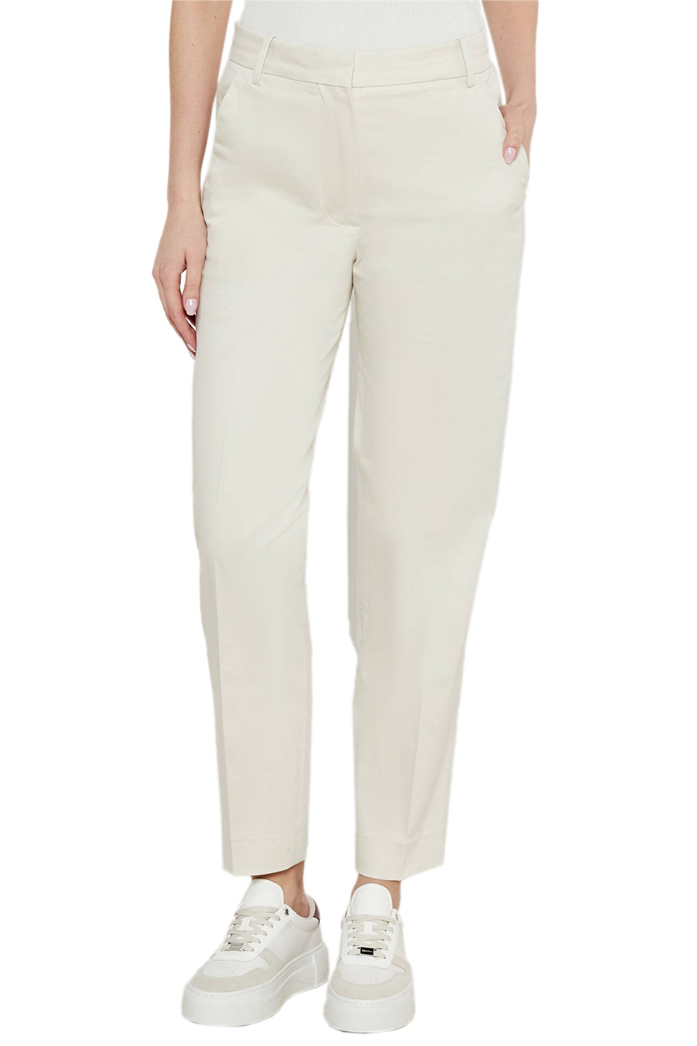 CALVIN KLEIN PLEATED STRAIGHT PANTS - WHITE - Image 3