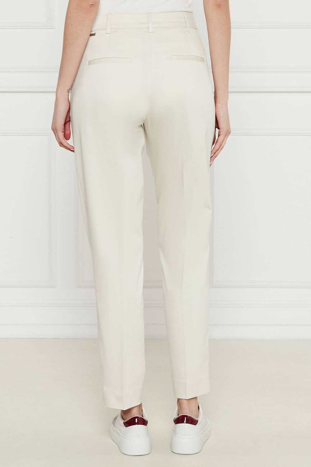CALVIN KLEIN PLEATED STRAIGHT PANTS - WHITE - Image 2