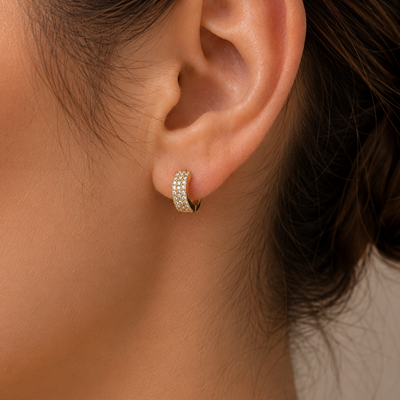 CURLED MICRO CRYSTAL EARRINGS