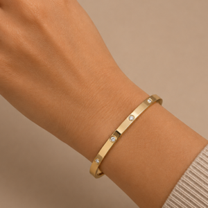 CRYSTAL SPACED BRACELET - GOLD COLOR