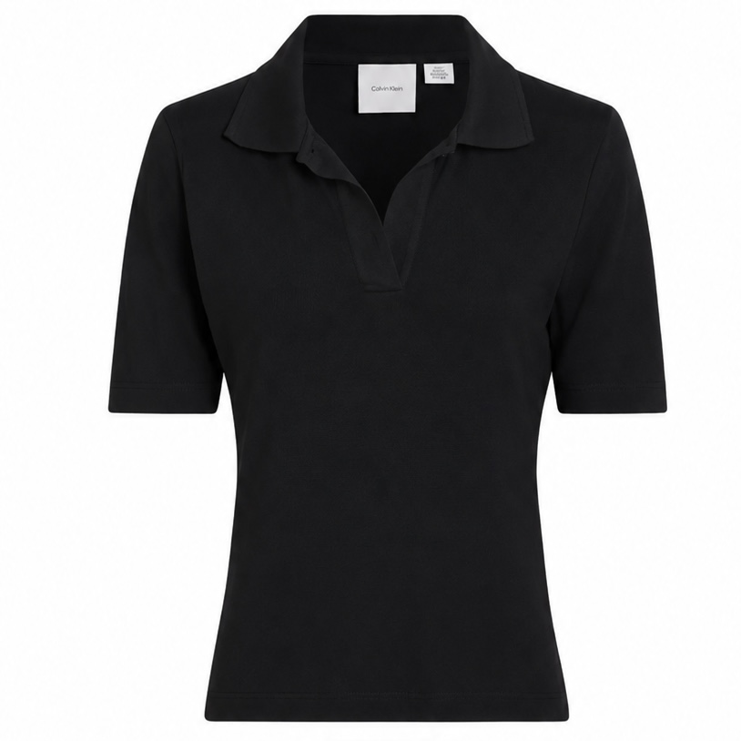 CALVIN KLEIN COLLAR BLOUSE - BLACK