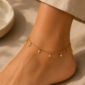 MIXED CROSS ANKLET
