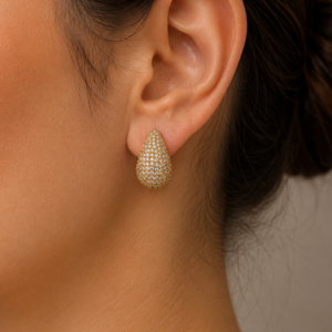 DROP SHAPE MICRO CRYSTAL EARRINGS