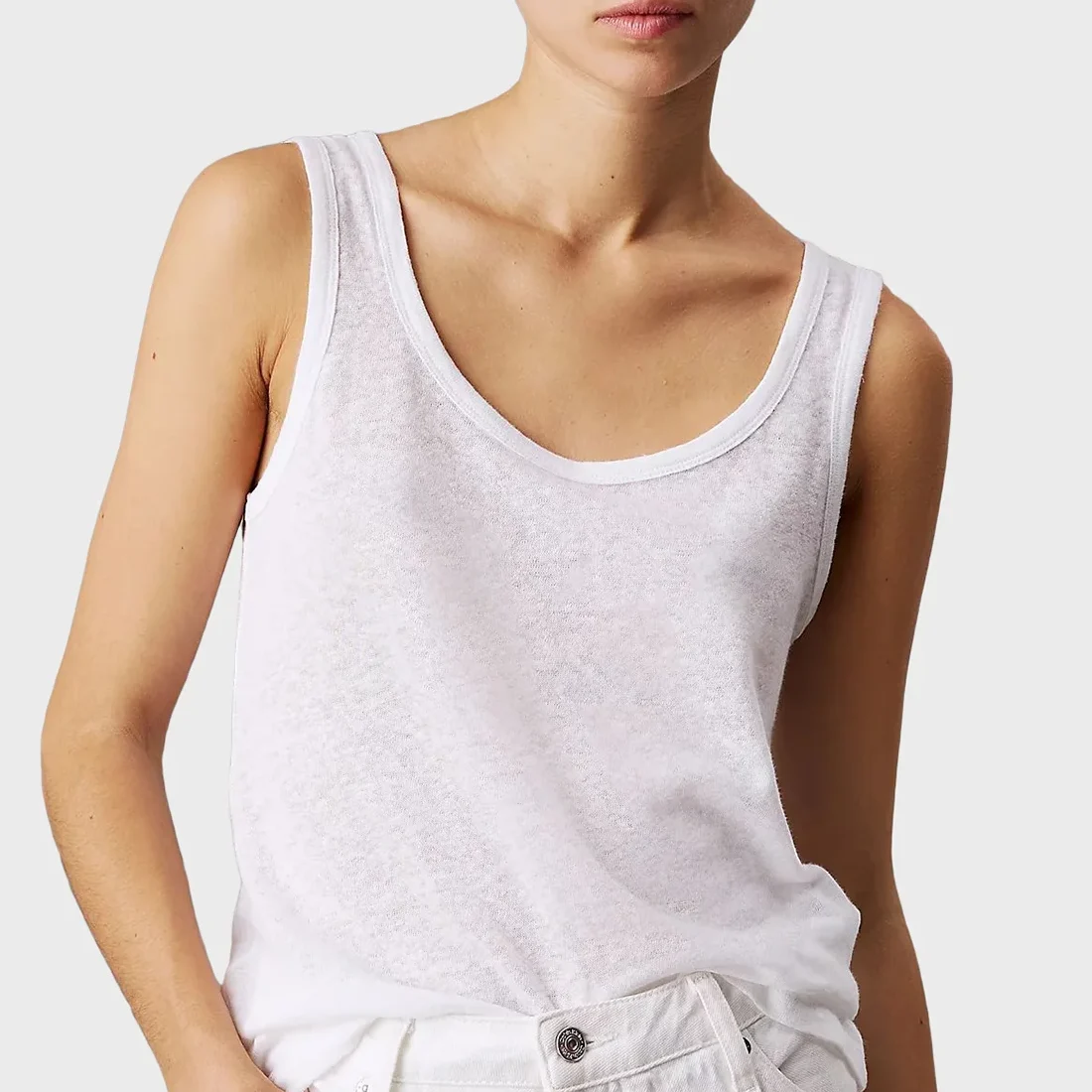 CALVIN KLEIN JERSEY LOGO T-SHIRT - WHITE