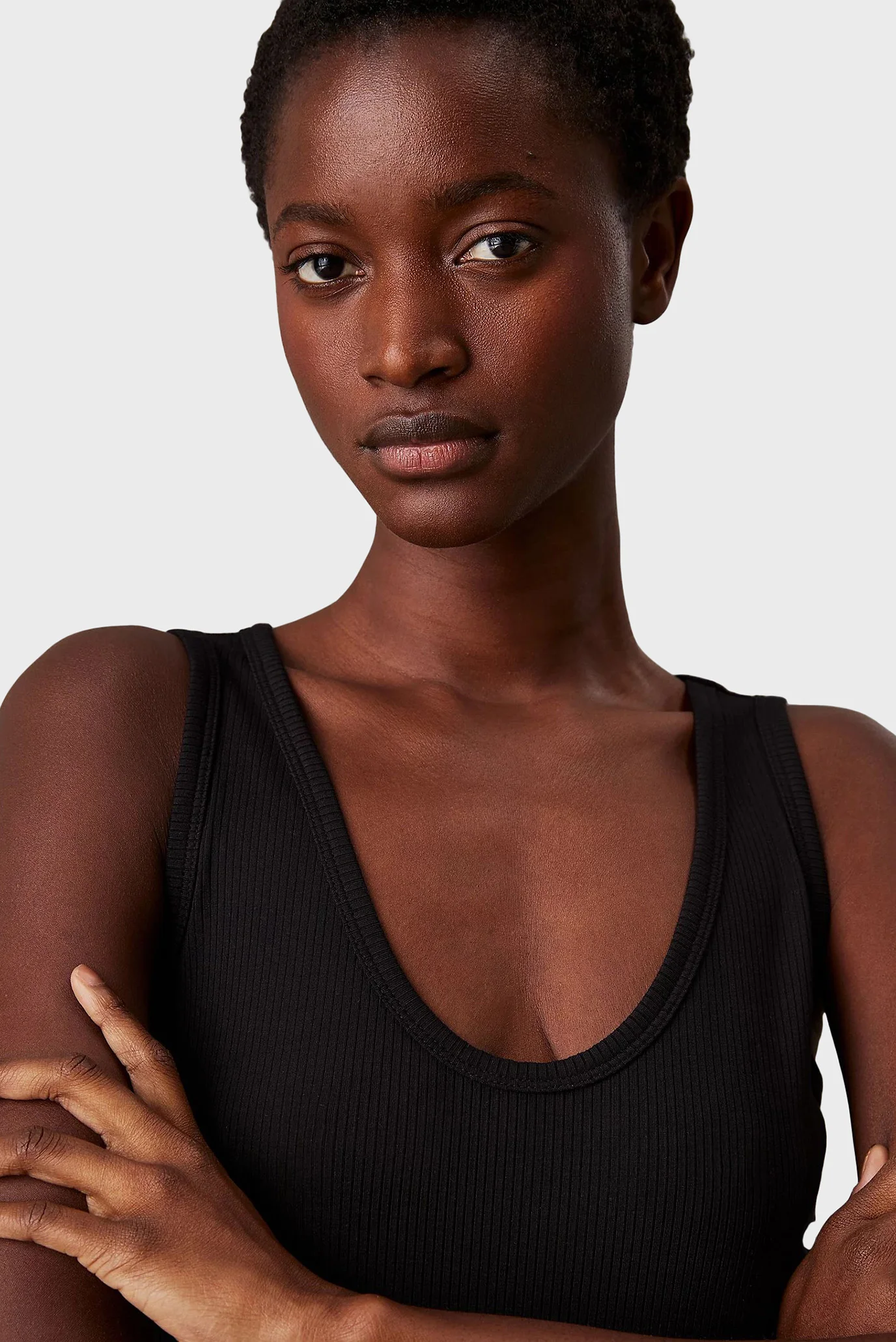 CALVIN KLEIN RIBBED TANK TOP - BLACK - Image 3