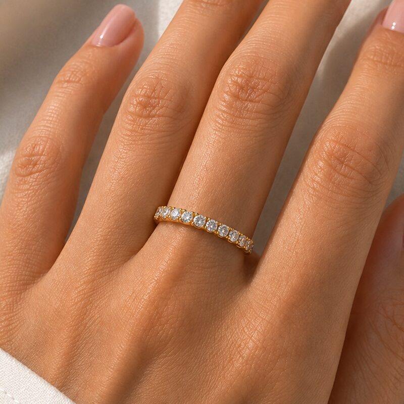 LINEAR CRYSTALS RING - GOLD