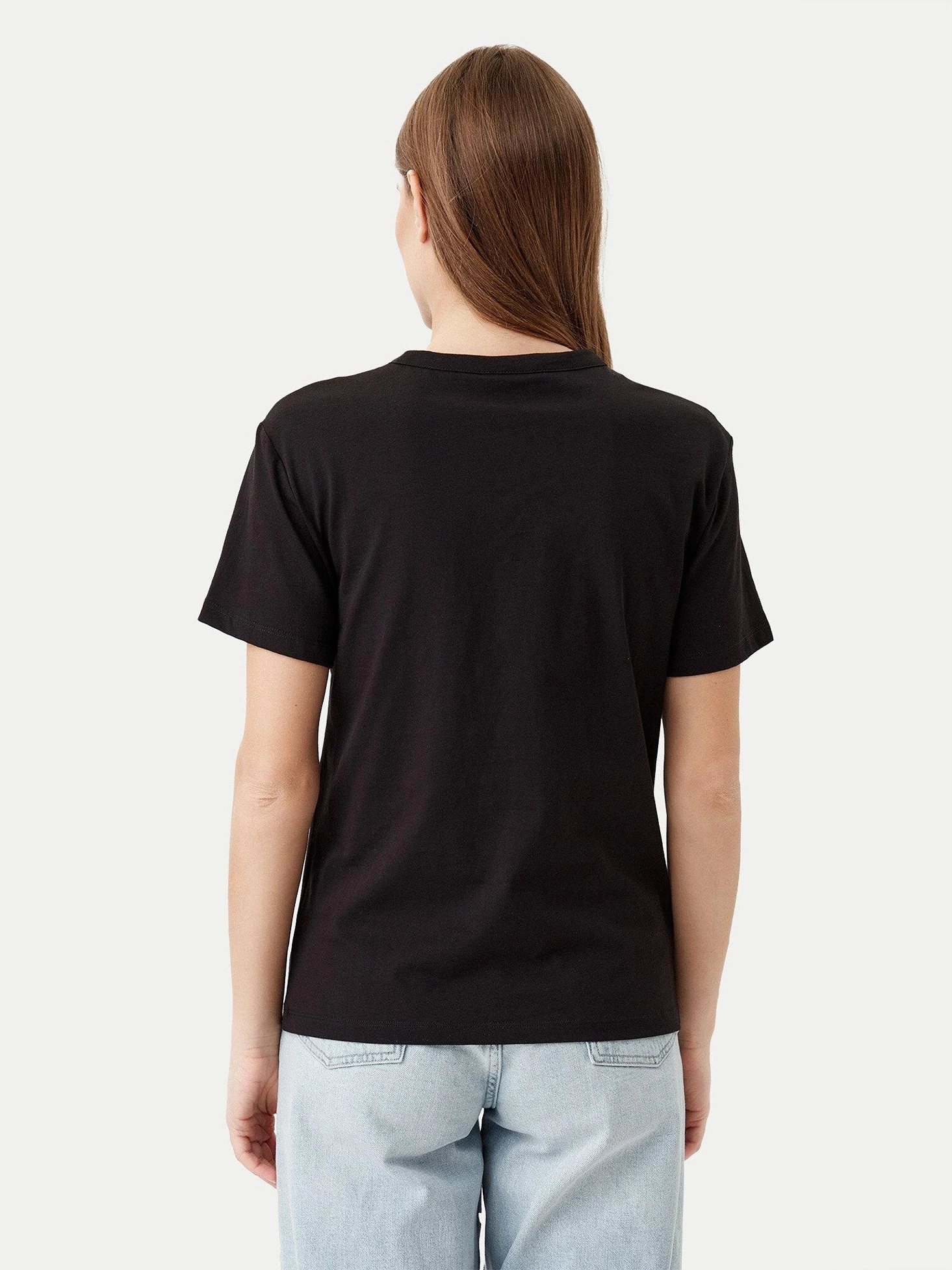 CALVIN KLEIN STRAIGHT FIT BLOUSE - BLACK - Image 2