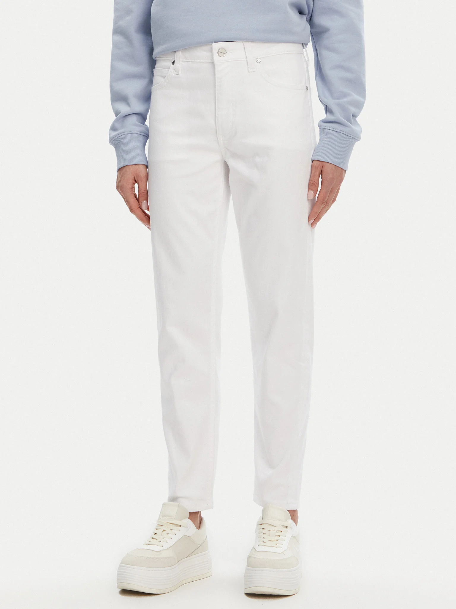 CALVIN KLEIN STRAIGHT WHITE JEANS