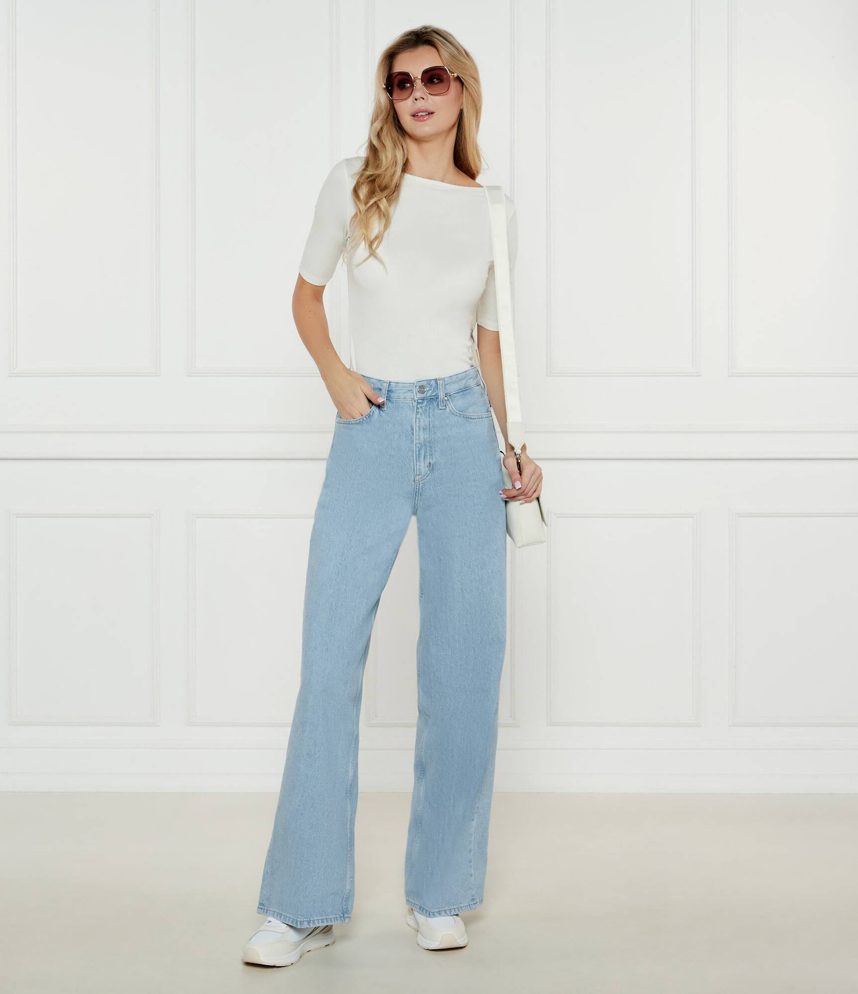CALVIN KLEIN SKY BLUE WIDE JEANS - Image 3