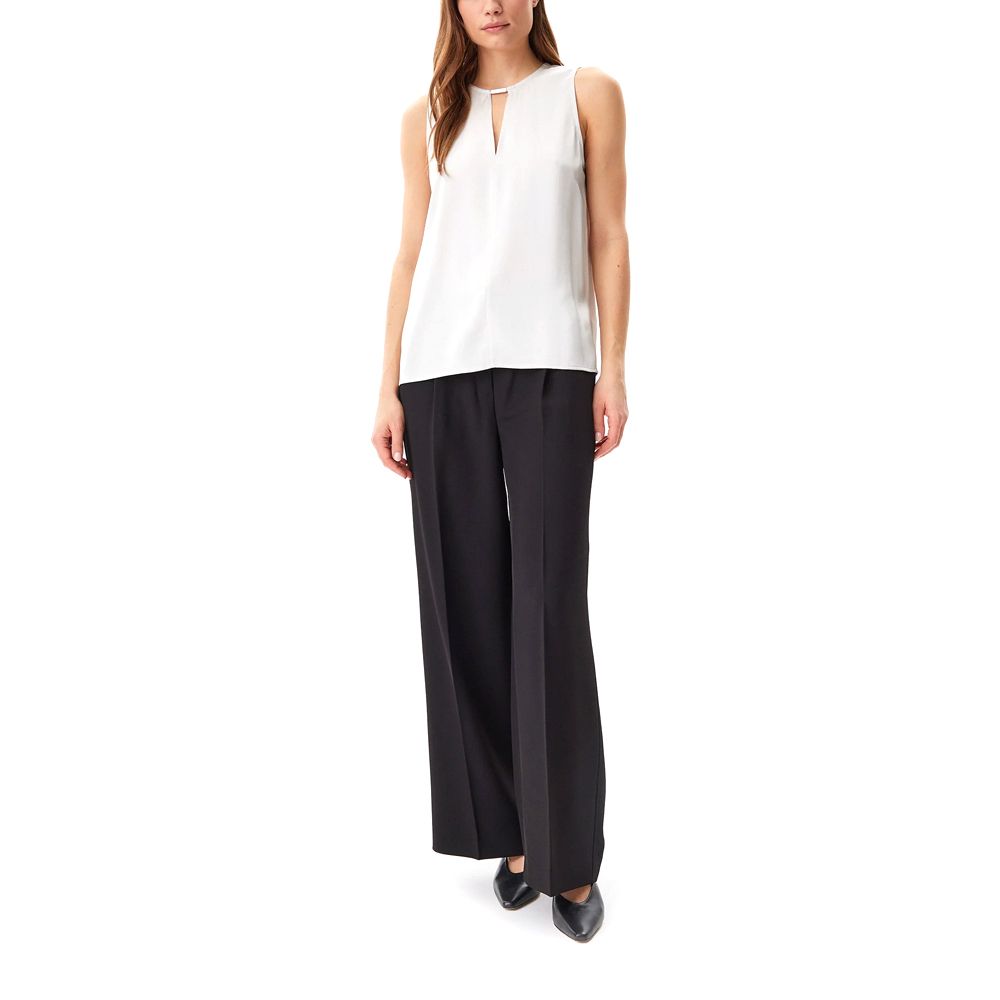CALVIN KLEIN SLEEVELESS SATIN FEEL TOP - WHITE - Image 4