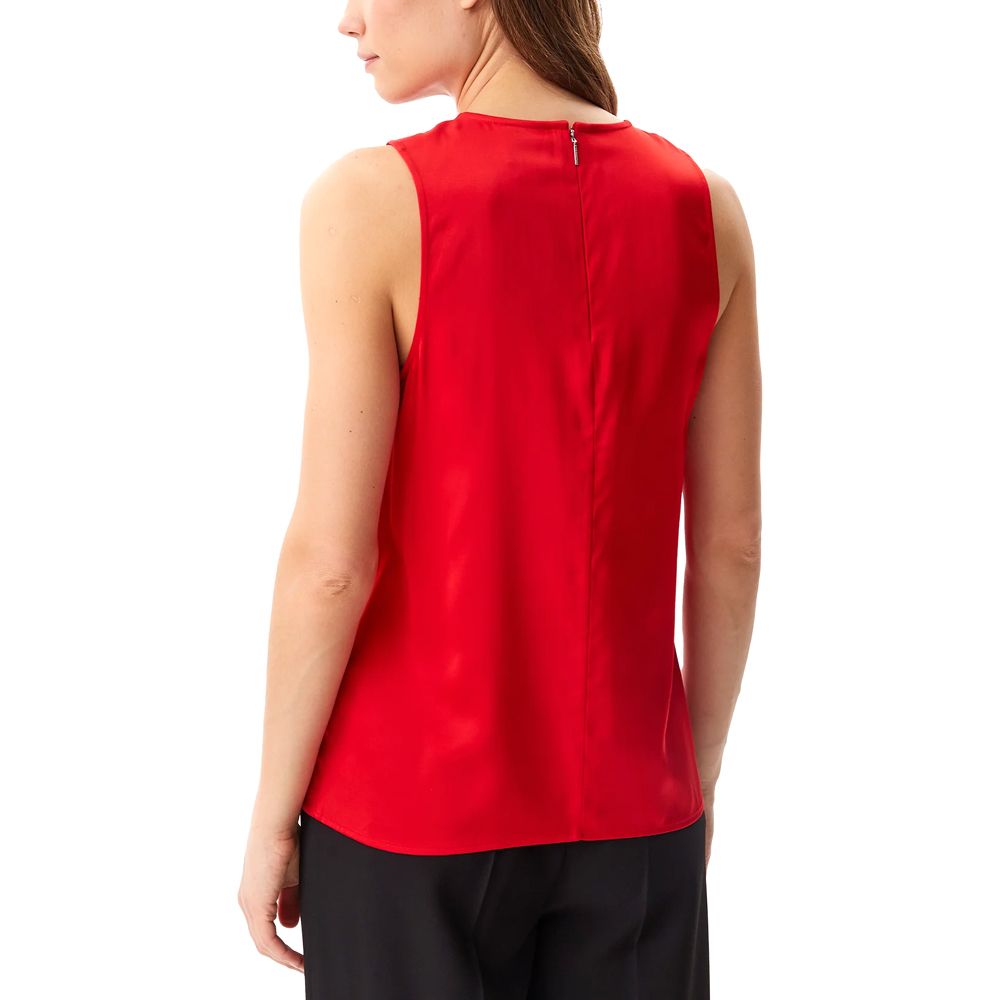 CALVIN KLEIN SLEEVELESS SATIN FEEL TOP - RED - Image 2