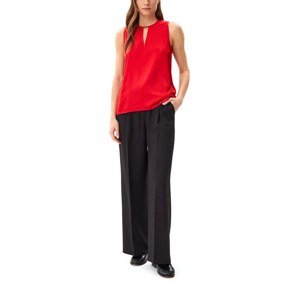CALVIN KLEIN SLEEVELESS SATIN FEEL TOP - RED - Image 3