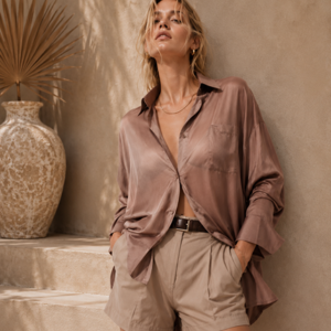 BELINDA SILK SHIRT - ANTIQUE PINK