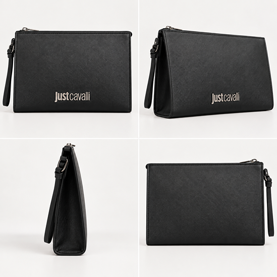 JUST CAVALLI SAFFIANO POUCH - SILVER DETAILING - Image 2